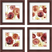 Framed 'Poppy Patch 4 Piece Framed Art Print Set' border=