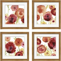 Framed 'Poppy Patch 4 Piece Framed Art Print Set' border=