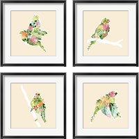 Framed Foliage & Feathers 4 Piece Framed Art Print Set