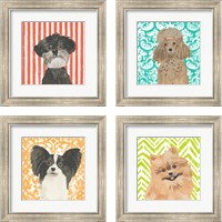 Framed Parlor Pooches 4 Piece Framed Art Print Set