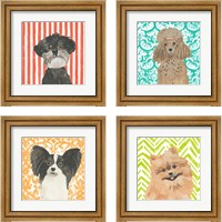 Framed Parlor Pooches 4 Piece Framed Art Print Set