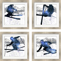 Framed 'Extreme Skier 4 Piece Framed Art Print Set' border=