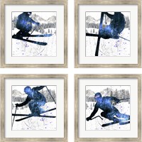 Framed 'Extreme Skier 4 Piece Framed Art Print Set' border=