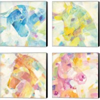 Framed Kaleidoscope Horse 4 Piece Canvas Print Set