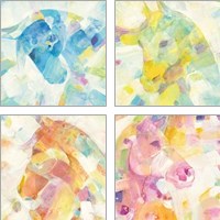Framed Kaleidoscope Horse 4 Piece Art Print Set