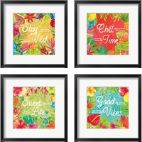 Framed 'Tutti Frutti 4 Piece Framed Art Print Set' border=