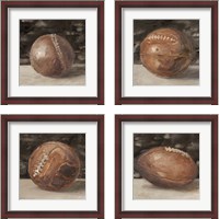 Framed Vintage Leather 4 Piece Framed Art Print Set