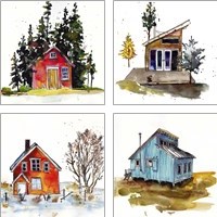 Framed Rad Cabin 4 Piece Art Print Set