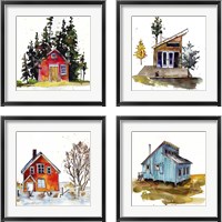 Framed Rad Cabin 4 Piece Framed Art Print Set