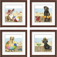 Framed 'Let's Go for a Boardwalk 4 Piece Framed Art Print Set' border=