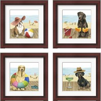 Framed 'Let's Go for a Boardwalk 4 Piece Framed Art Print Set' border=