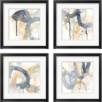 Framed 'Liquid Blueprint 4 Piece Framed Art Print Set' border=