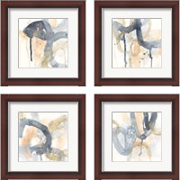 Framed 'Liquid Blueprint 4 Piece Framed Art Print Set' border=