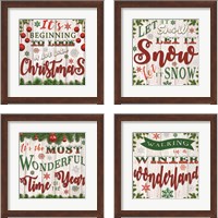 Framed Christmas 4 Piece Framed Art Print Set