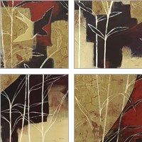 Framed Sun Stems Tile 4 Piece Art Print Set