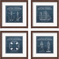 Framed 'Vintage Sailing Knots 4 Piece Framed Art Print Set' border=