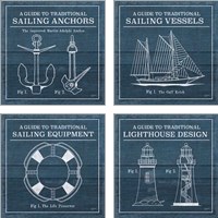 Framed Vintage Sailing Knots 4 Piece Art Print Set