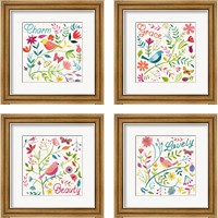 Framed Budding Beauty 4 Piece Framed Art Print Set