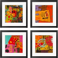 Framed 'Conversations in the Abstract 4 Piece Framed Art Print Set' border=