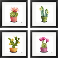 Framed Cactus Flowers 4 Piece Framed Art Print Set