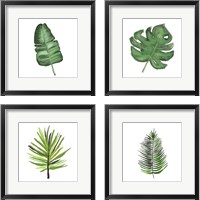 Framed 'Leaves of the Tropics  4 Piece Framed Art Print Set' border=