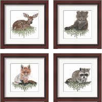 Framed Baby Forest Animal 4 Piece Framed Art Print Set