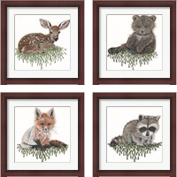 Framed Baby Forest Animal 4 Piece Framed Art Print Set