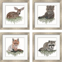 Framed Baby Forest Animal 4 Piece Framed Art Print Set