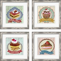 Framed 'Dessert 4 Piece Framed Art Print Set' border=