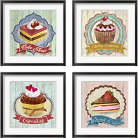 Framed 'Dessert 4 Piece Framed Art Print Set' border=