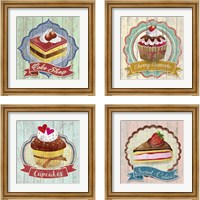 Framed 'Dessert 4 Piece Framed Art Print Set' border=