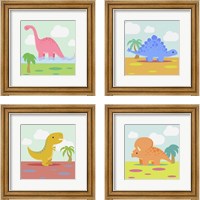 Framed Li'l Dino 4 Piece Framed Art Print Set