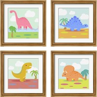 Framed Li'l Dino 4 Piece Framed Art Print Set