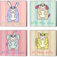 Framed 'Li'l Animals 4 Piece Canvas Print Set' border=