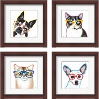 Framed Bespectacled Pet 4 Piece Framed Art Print Set