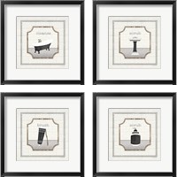 Framed 'Modern Gray Bath 4 Piece Framed Art Print Set' border=