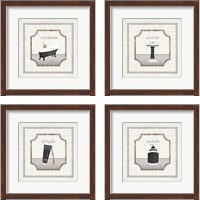 Framed 'Modern Gray Bath 4 Piece Framed Art Print Set' border=