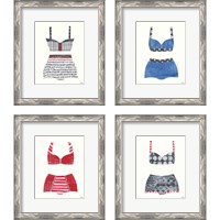 Framed 'Bathing Beauty 4 Piece Framed Art Print Set' border=