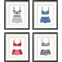 Framed 'Bathing Beauty 4 Piece Framed Art Print Set' border=