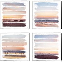 Framed Sunset Stripes 4 Piece Canvas Print Set