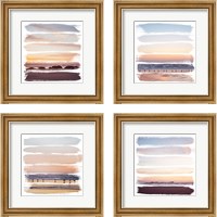 Framed Sunset Stripes 4 Piece Framed Art Print Set