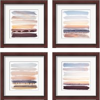 Framed Sunset Stripes 4 Piece Framed Art Print Set