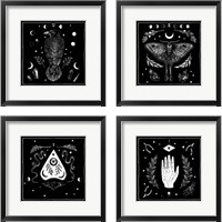 Framed 'All Hallows Eve Sq no Words 4 Piece Framed Art Print Set' border=