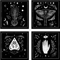 Framed 'All Hallows Eve Sq no Words 4 Piece Art Print Set' border=