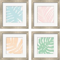 Framed 'Tropical Treasures Pastel 4 Piece Framed Art Print Set' border=