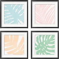 Framed 'Tropical Treasures Pastel 4 Piece Framed Art Print Set' border=