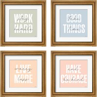 Framed 'Morning Affirmations 4 Piece Framed Art Print Set' border=