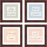 Framed 'Morning Affirmations 4 Piece Framed Art Print Set' border=