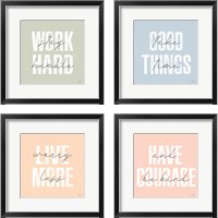 Framed 'Morning Affirmations 4 Piece Framed Art Print Set' border=