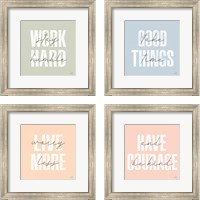Framed 'Morning Affirmations 4 Piece Framed Art Print Set' border=